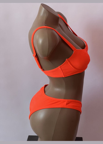 Помаранчевий літній жіночий роздільний яскравий купальник No Brand