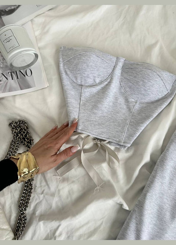 Костюм: топ с чашками + брюки палаццо No Brand (330258826)