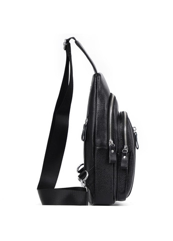 Сумка-слінг чоловіча шкіряна на одне плече чорна 74521 Tiding Bag (359380728)