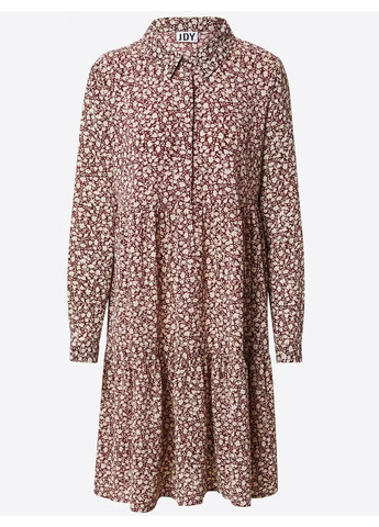 Сіро-червона сукня у квітковий принт JDY