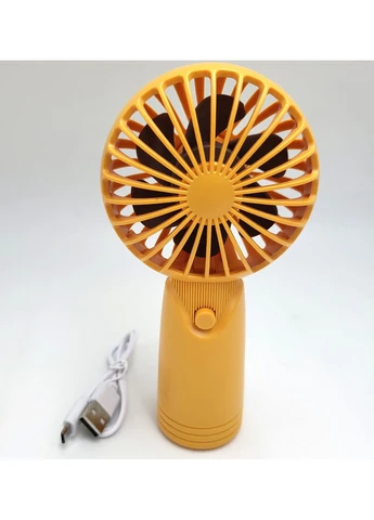Вентилятор аккумуляторный мини с ручкой USB диаметр 10см Handy AP223 оранжевый Mini Fan (383041419)