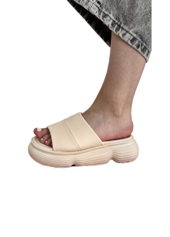 Молочные женские стильные шлепанцы Ailaifa