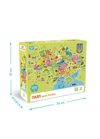 Пазли класичні "Карта України" 300706, 100 елементів DoDo Toys (361146574)
