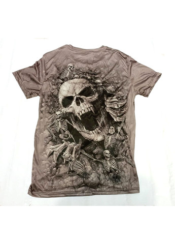 Сіра футболка з черепом No Brand