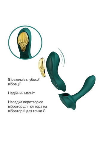 Смартвибратор в трусики - AYA Turquoise Green, насадка и пульт ДУ - CherryLove Zalo (283251471)