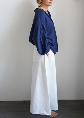 Об'ємні штани на основі льону ZW COLLECTION Zara (352777399)