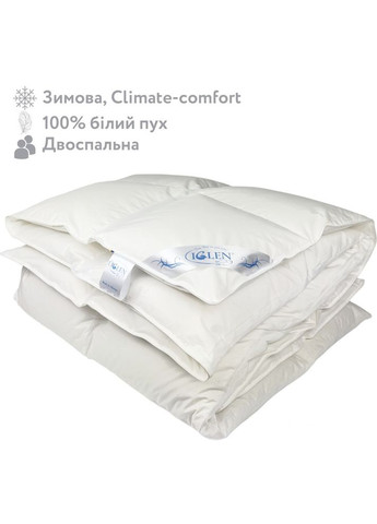 Одеяло пуховое зимнее со 100% белым гусиным пухом двуспальное Climatecomfort 200х220 (20022010W) Iglen (282313127)