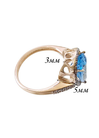 Золотое кольцо с топазом и цирконием SOVA (17р). SOVA jewelry house (355795788)