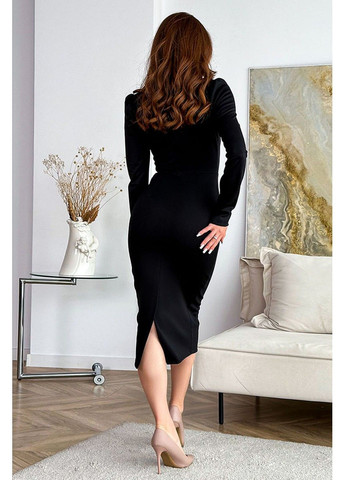 Черное коктейльное платье пояс корсет 23077 черное Tanita-Romario