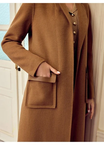 Коричневое зимнее Пальто SHEIN