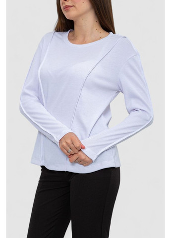 Белый женский лонгслив в рубчик, 102r325 Ager (360860579)