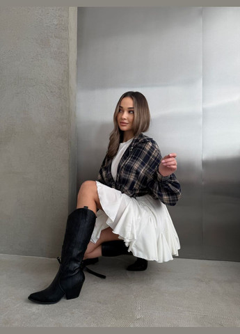 Молочная повседневная однотонная женская юбка No Brand