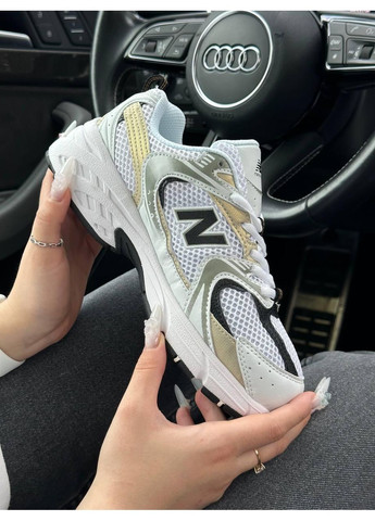 КРОССОВКИ ЖЕНСКИЕ NEW BALANCE 530 WHITE GOLD BLACK PREMIUM НЬЮ БЕЛАНС 530 No Brand чёрные демисезоны (367167020)