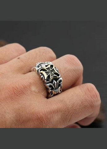 Чоловічий перстень з великим хрестом кільце Хрест регулюється No Brand (340463791)