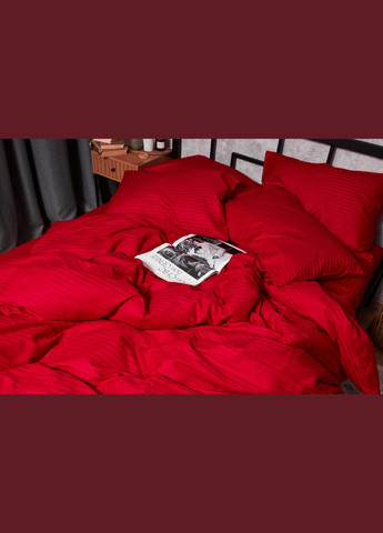 Комплект постельного белья Satin Stripe семейный 143х210х2 наволочки 2х70х70 (MS-820003597) Moon&Star Stripe Red (288043880)