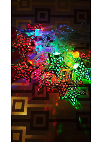 Гирлянда электрическая новогодняя "Металлические звезды" 4м. No Brand (368703183)