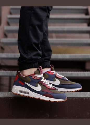 Комбіновані Осінні кросівки чоловічі nike No Brand Air Max 90 Future Blue Bordo ND