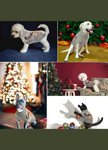 Вязаный акриловый свитер для котов и кошек Pet Style "Серый лось" 2XL No Brand - (323231904)