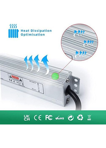 Блок живлення 12V LED вуличний, світлодіодний трансформатор 60W 5A, IP67 Reylax (301854193)