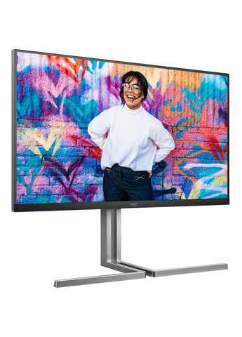 TFT 31.5` U32U3CV, Nano IPS, UHD, 2xHDMI, DP, USB-C, RJ-45, USB-hub, HAS, Pivot, кол.,чорно-сріб AOC (314747951)