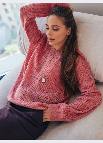 напівпрозорий в'язаний джемпер рожевого кольору Dressa (304610227)