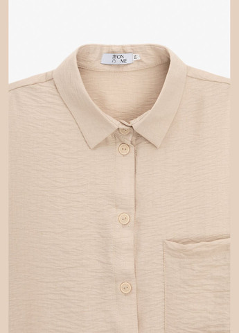 Бежевая повседневный рубашка однотонная On me