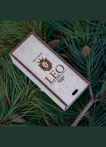 Подарунковий набір чоловічих вовняних шкарпеток у дерев'яній скриньці Тепло Карпат 5 пар. розмір Лео (276070689)