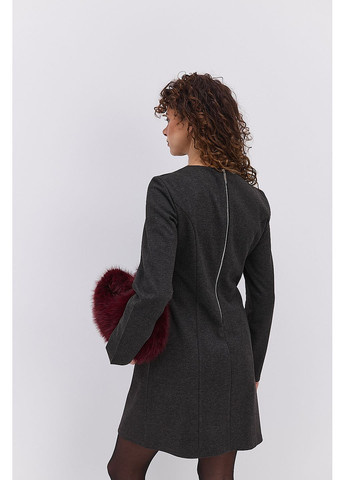 Темно-сіра коротка зимова сукня з рельєфними швами Arjen