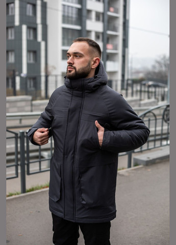 Графітова парка зимова чоловіча "arctic" Vakko