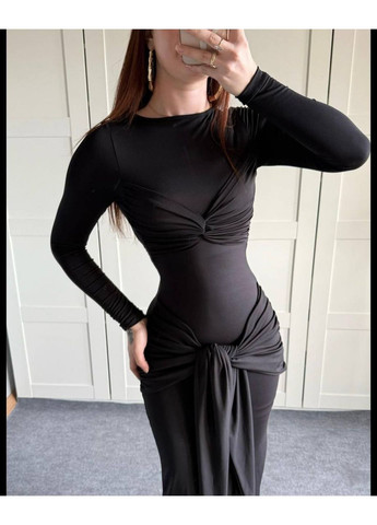 Черное праздничный, коктейльное, вечернее женское элегантное платье силуэтная Avanti однотонное