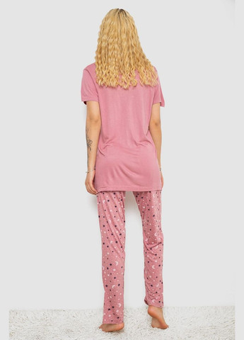 Пудрова всесезон піжама жіноча з принтом,, 243r7025-1 Stil Moda