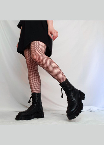 Колготки в середню сітку класичні колготи висока посадка міцні капронки для жінок one size панчохи чорні без принту еластичні No Brand (326599917)