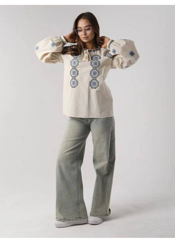 Бежевая женская вышитая рубашка "украина" ESQ (355340784)