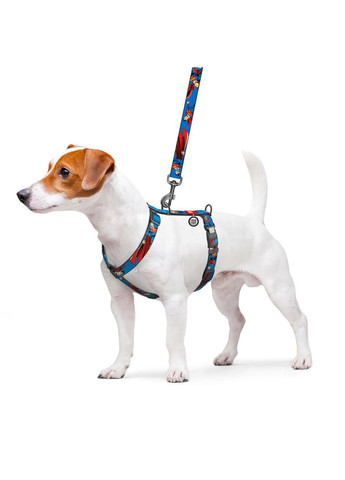 Шлей для собак анатомический H-образный Nylon с QR-паспортом, L, Ш 25 мм, А 51-85 см, В 60-85 см WAUDOG (331162530)