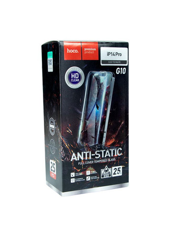 Защитное стекло G10 HD Anti-static для iPhone 14 Pro 25 шт Hoco Apple iPhone 14 Pro 2022 (337994000)