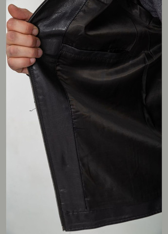 Черная куртка мужская демисезонная экокожа, цвет коричневый, Ager