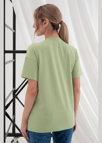 Хлопковая футболка для беременных и кормящих светло-зеленая Юла мама - (326270416)