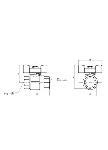 Кран кульовий 3/4" прямий №349 Icma (389547343)