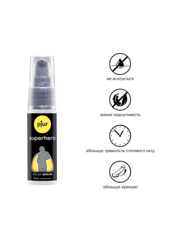 Сироватка-пролонгатор Superhero Delay Serum 20 мл, створює ефект плівки, без оніміння Pjur (303882271)