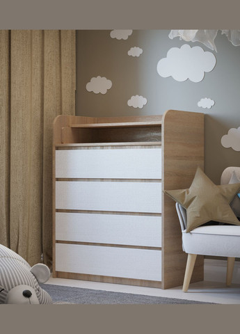 Комод пеленальний 80х45х101 сонома/білий (телескопи) (EVR-2446) Еверест (311683544)