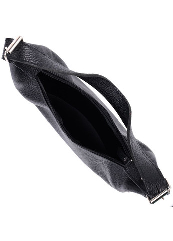 Сумка багет с регулируемым ремнем из натуральной кожи с жестким каркасом черная (sku_22833) No Brand (329853196)