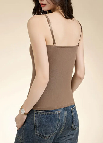 Жіноча майка топ в рубчик з поролоновими вкладишами Comfort Plus (1959-42-01) Macarena — 364653413