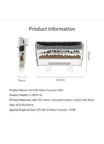 Фільтр PURE Water Fountain - 5 шт (6972884750422) CATLINK (303613451)