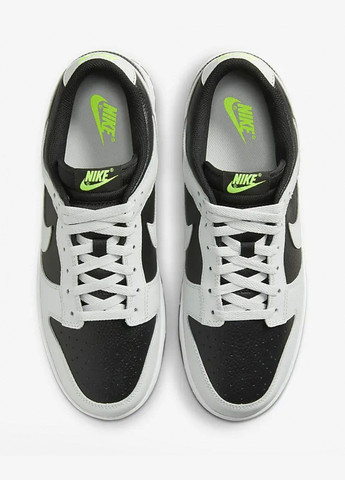 Серые всесезонные кроссовки мужские dunk low fd9756-001 весна-осень кожа черно-белые Nike