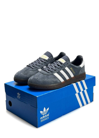 Серые демисезонные кроссовки мужские adidas No Brand Spezial Grey White