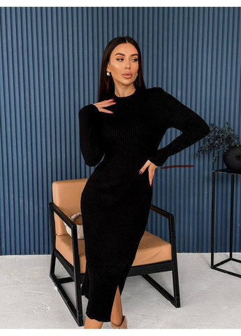 Черное повседневный, кэжуал платье No Brand однотонное