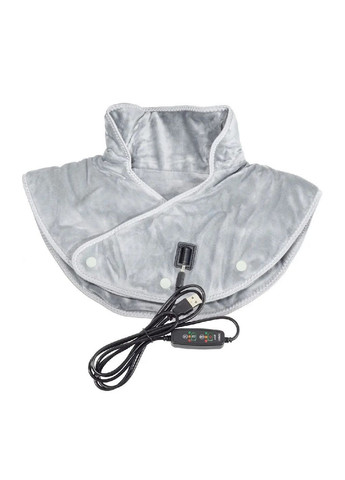 Масажер електрогрілка для плечей шиї з вібрацією 3 режими нагріву автовідключення мікрофібра 50x43x1 см (479497-Prob) Сірий Unbranded (321981334)