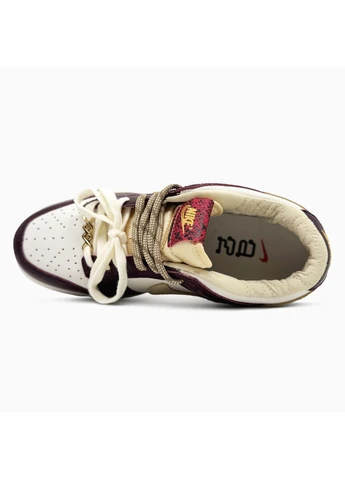 Білі кросівки чоловічі і жіночі nike sb dunk low lx white maroon | найк сб данк низькі білі бордові демісезон No Brand
