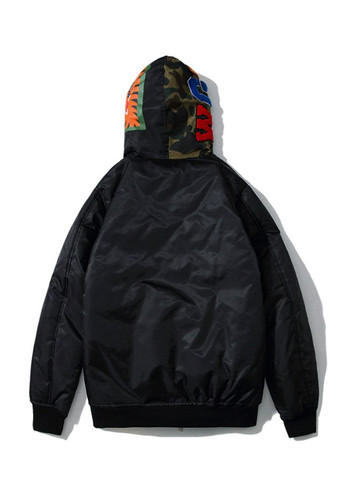 Черная демисезонная куртка чёрная Bape A Bathing Ape Shark Black Jacket Mens