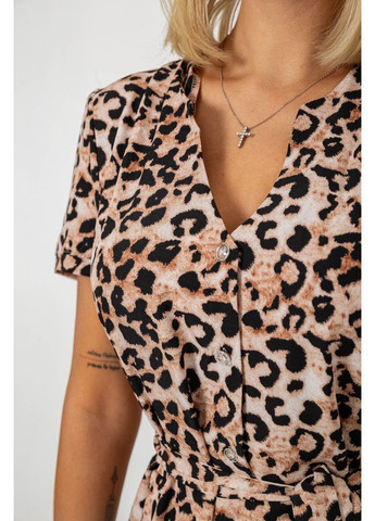 Комбинированное платье софт с принтом,, 230r0032-4 Ager